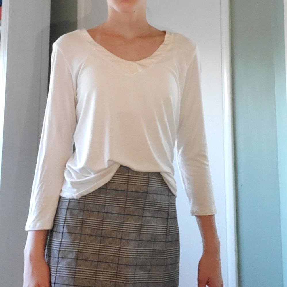 White Mid-Sleeve top